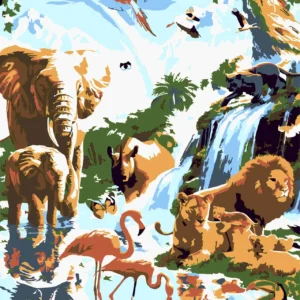 Animals in a Jungle Paint by Numbers Kit – 20 x 30 cm