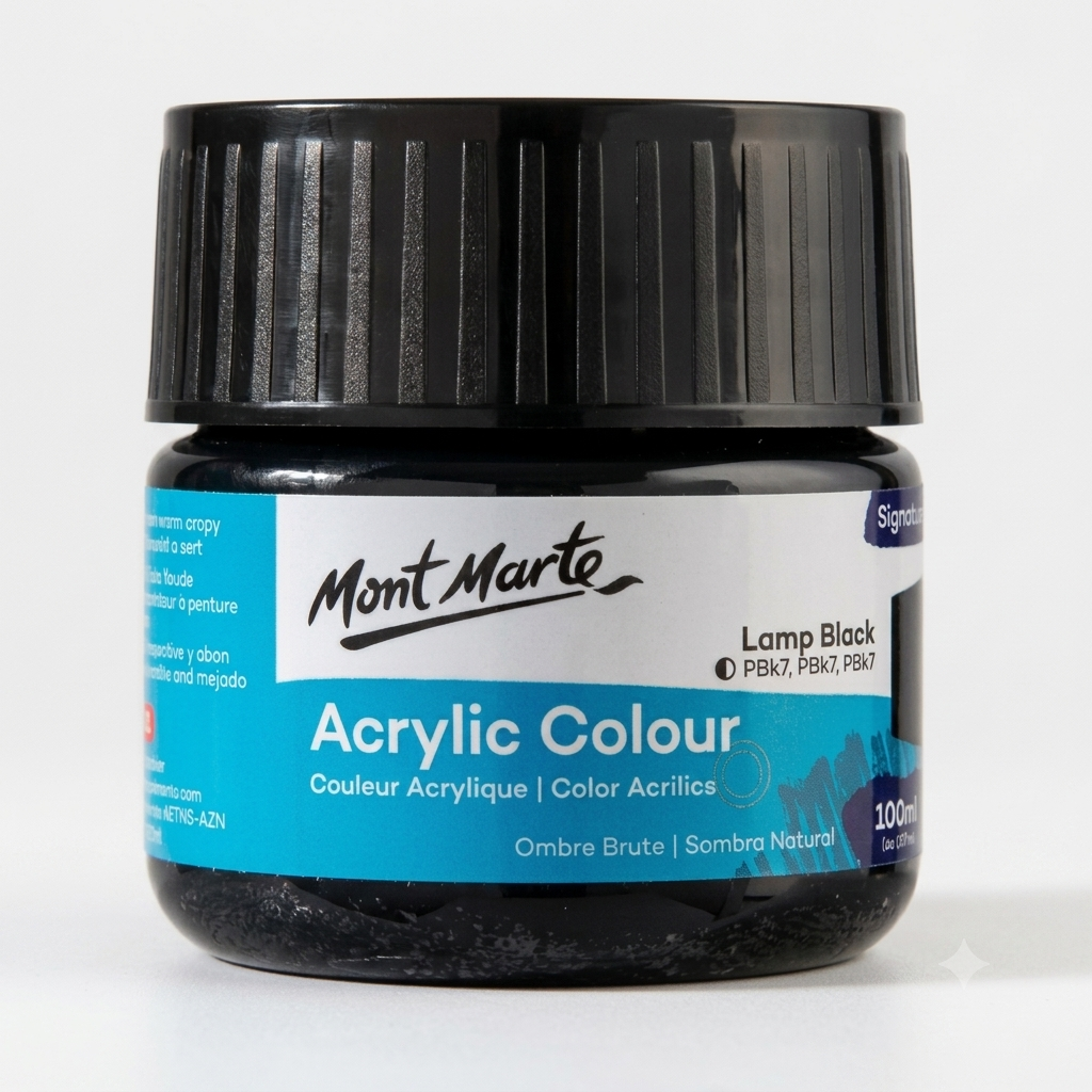 Signature 100ml Lamp Black Acrylic Paint