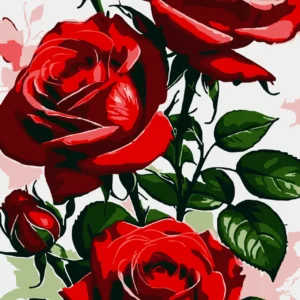 Paint by Numbers Rose Kit – 20 x 30 cm
