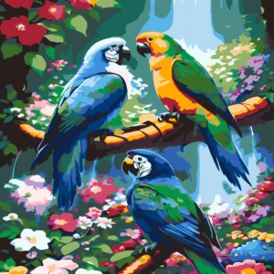 Parrot Waterfall Paint by Numbers Kit – 30 × 40 cm