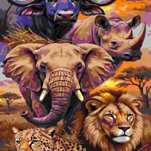 Savanna King Animals Paint by Numbers Kit 30 × 40 cm