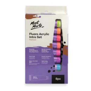 Fluoro Acrylic Paint Set Premium 8pc x 18ml
